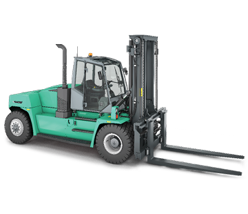 Profile View of a Mitsubishi FD100L6P Series Forklift